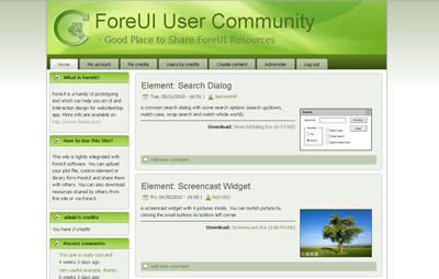 ForeUI Community For Mockup Sharing