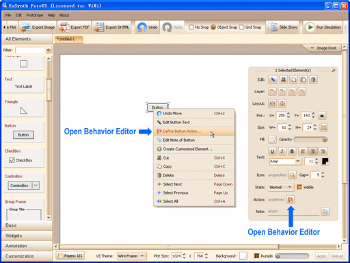 Open Behavior Editor